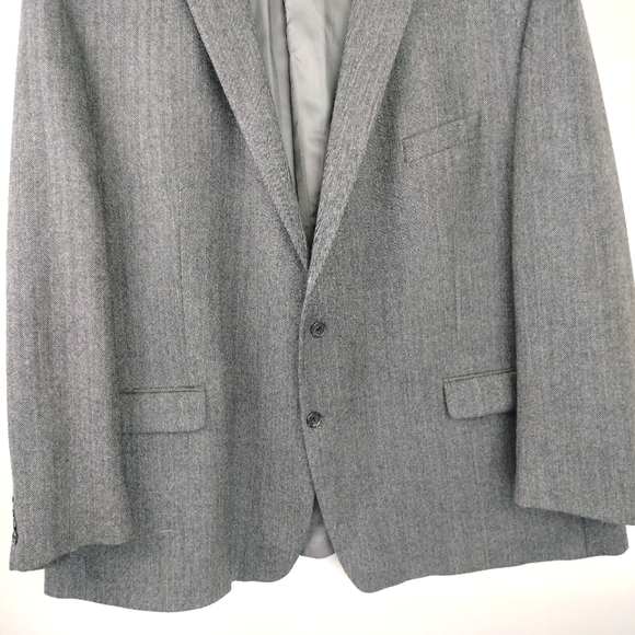 Ralph Ralph Lauren Gray/Navy Chevron Pattern 2 button Wool Sport Coat Sz 58 L - Picture 5 of 10